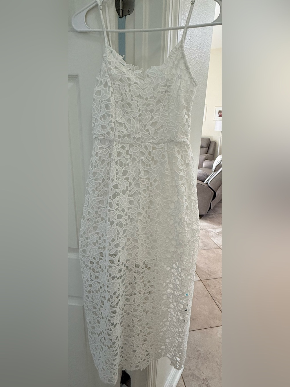 June & Ivy White Lace Midi Women's Dress (size XXS)